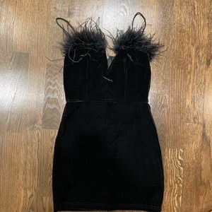 Black faux fur dress from Free & Rose